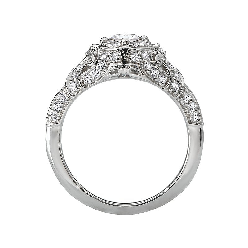 Vintage Diamond Engagement Ring in 14K White Gold - Orbelle Petite Collection