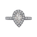Orbelle Halo Semi-Mount Diamond Ring in 14K White Gold with Lab Grown Pear Shaped Diamond