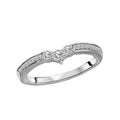 Glemera Diamond Nesting Wedding Band | 14K White Gold Curved Ring with Round White Diamonds