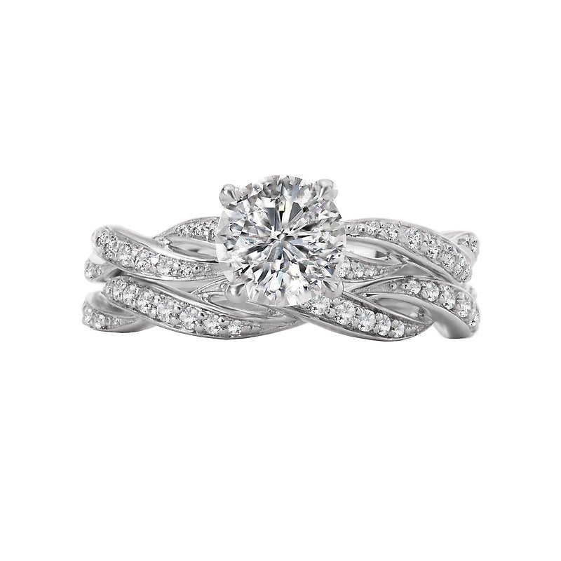 Bandora 14K White Gold Semi-Mount Diamond Ring with Lab Grown Diamond