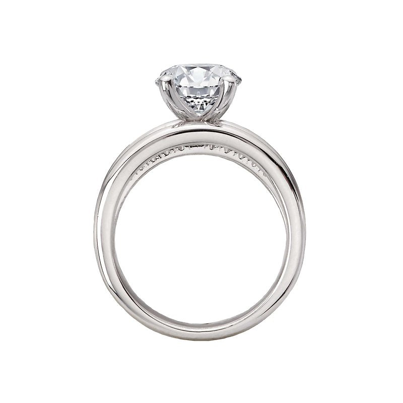 Orbelle Three Row Diamond Engagement Ring Semi-Mount 14K White Gold