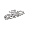 Glemera Bandora Split Shank Diamond Engagement Semi-Mount Ring in 14K White Gold