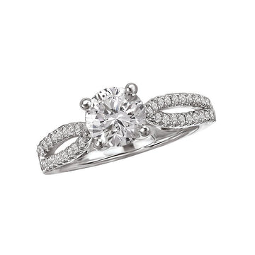 Glemera Bandora Split Shank Diamond Engagement Semi-Mount Ring in 14K White Gold
