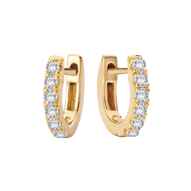 Luxora 14kt Yellow Gold Lab Grown Diamond Huggie Earrings