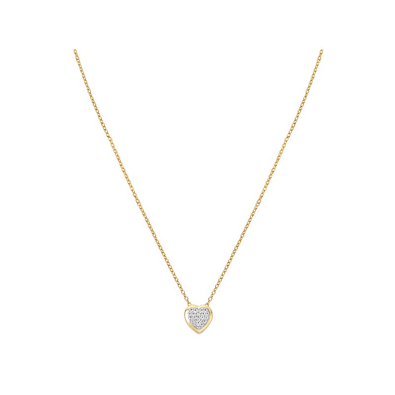 Luxora 14K Yellow Gold Heart Shaped Diamond Necklace