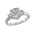 Orbelle 3 Stone Semi-Mount Diamond Ring | 14K White Gold