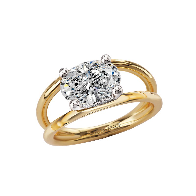 Orbelle 14K Yellow Gold Split Shank Diamond Engagement Ring