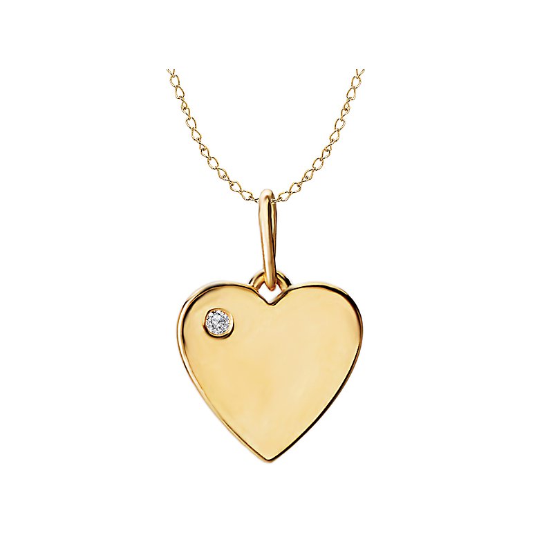 Luxora 14K Yellow Gold Heart Shaped Diamond Pendant