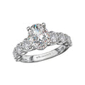 Orbelle Diamond Band Semi-Mount Engagement Ring | Bandora 14K White Gold Oval Cut