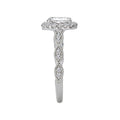Orbelle Halo Semi Mount Ring in 14K White Gold with Oval Lab Grown Diamond