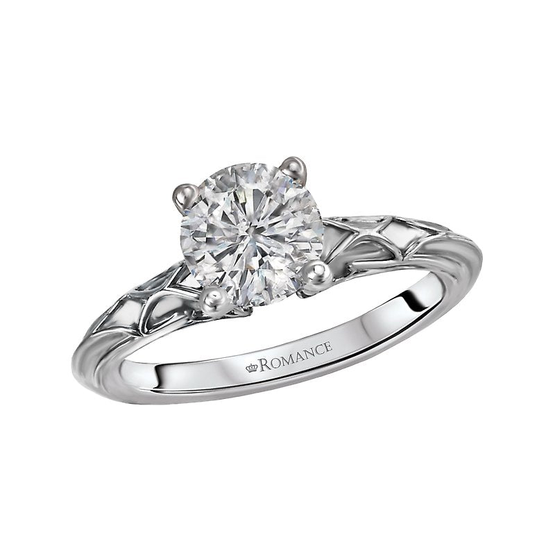 Orbelle 14K White Gold Solitaire Diamond Engagement Semi-Mount Ring