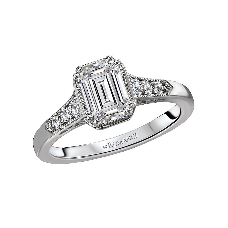 Orbelle Bandora Halo Diamond Semi-Mount Ring in 18K White Gold