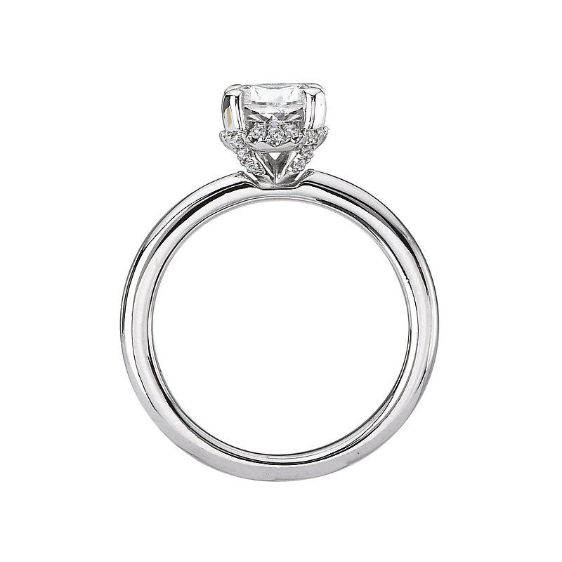 Glemera Solitaire Diamond Ring Semi-Mount 14K White Gold