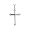 Luxora White Gold Cross Pendant with Beaded Detail - Religious Jewelry