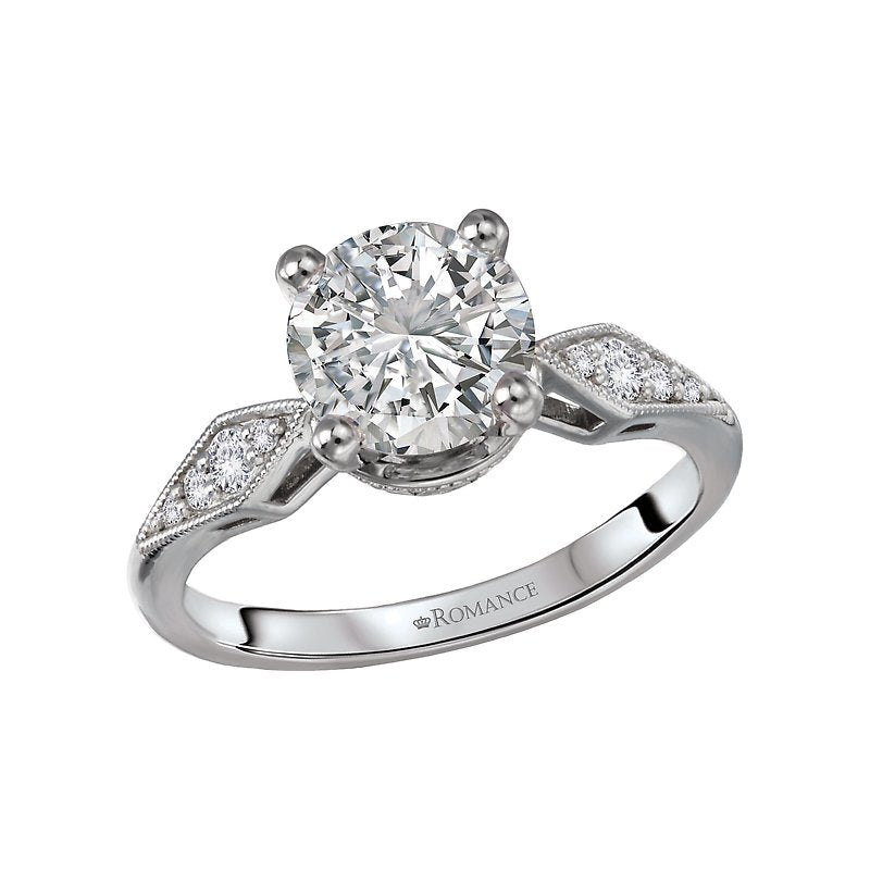 Orbelle Art Deco 14K White Gold Diamond Wedding Band