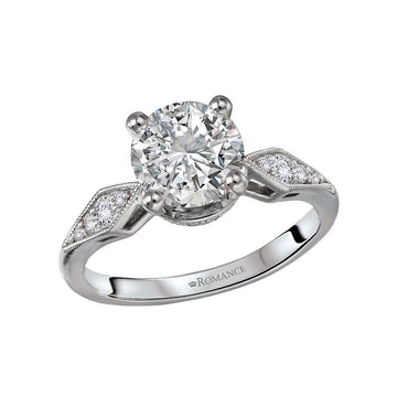 Orbelle Art Deco 14K White Gold Diamond Wedding Band