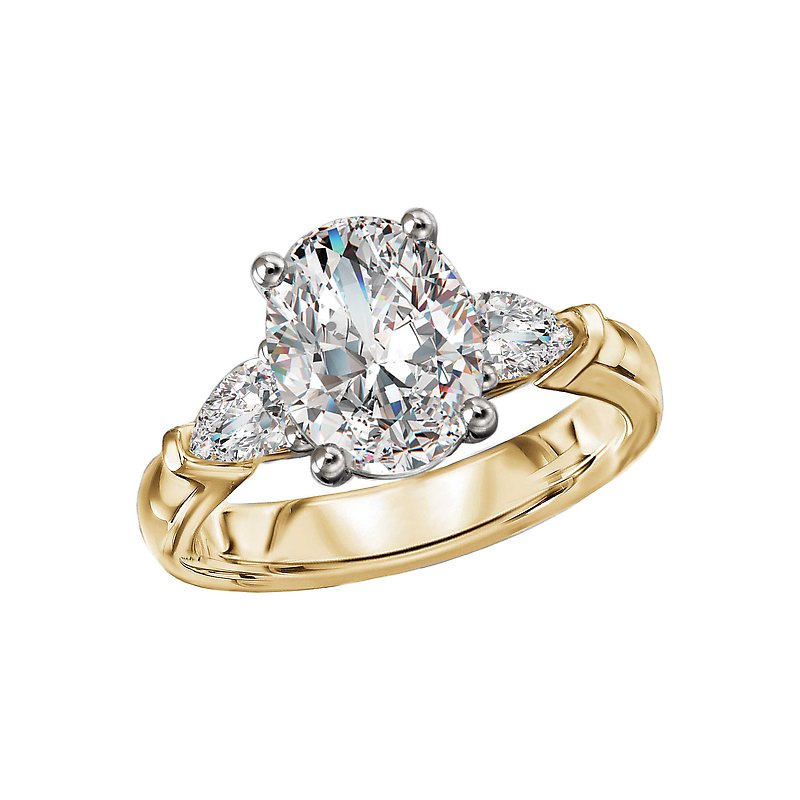 14K Yellow Gold Pear Shaped Lab Grown Diamond Engagement Ring