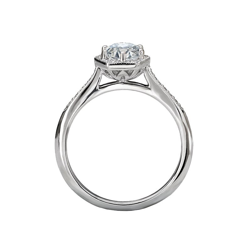 Vintage 14K White Gold Semi-Mount Diamond Engagement Ring