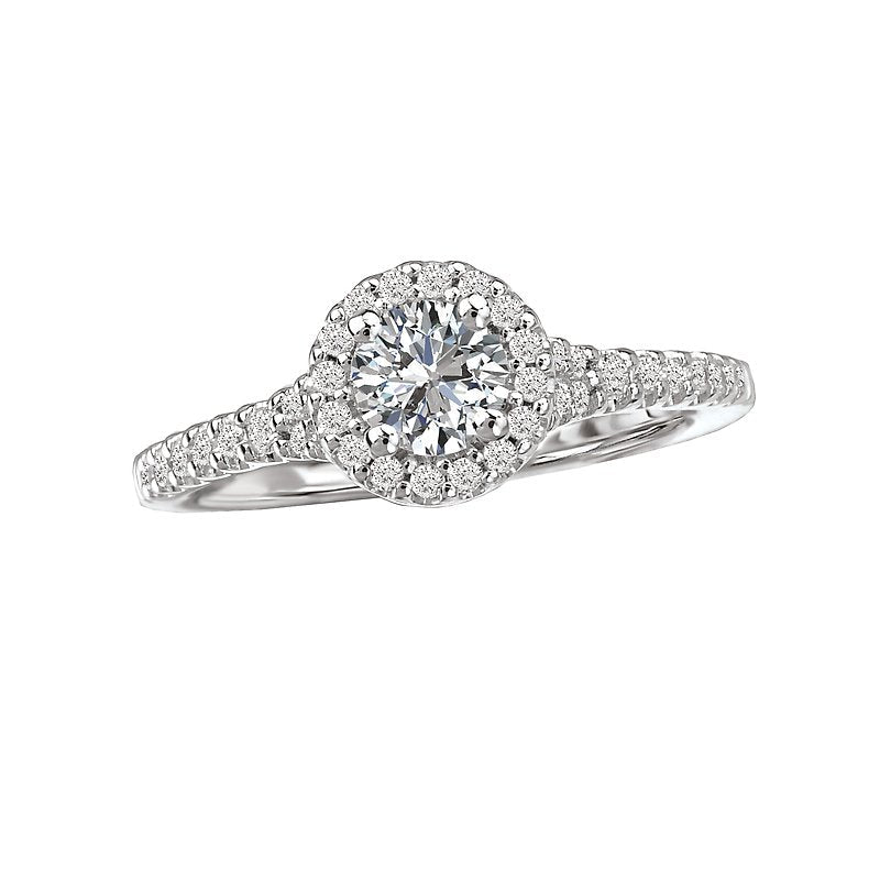Orbelle 14K White Gold Halo Engagement Ring with 3/8 Carat Round Center Diamond
