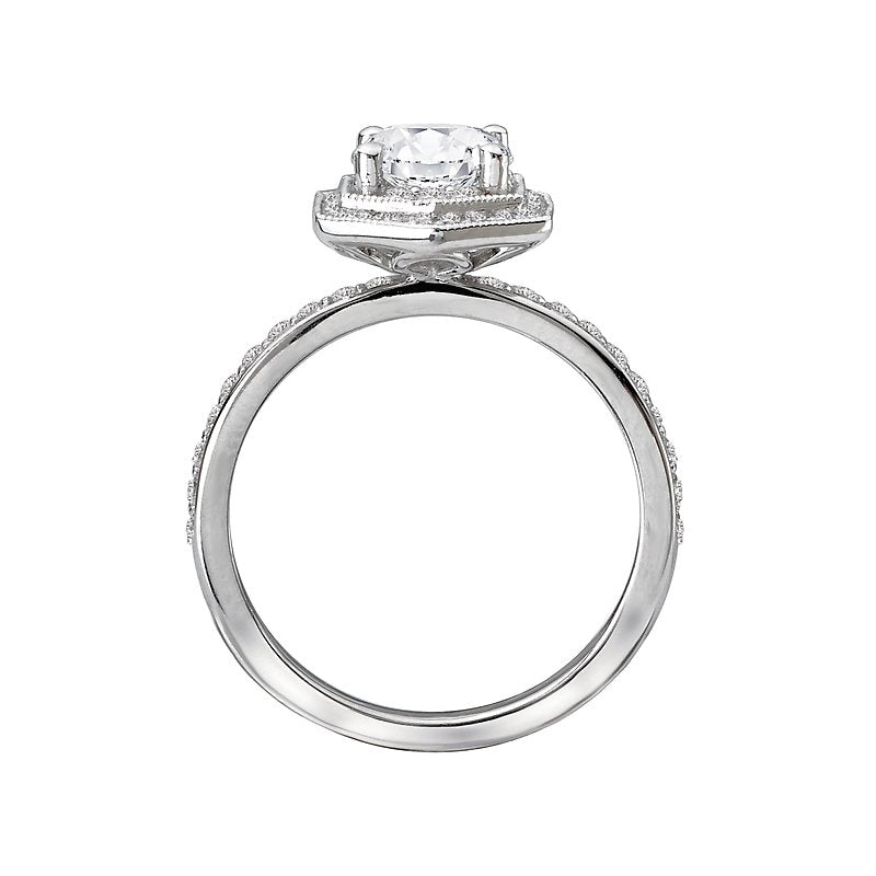 Orbelle Halo Semi-Mount Diamond Ring with Lab Grown Diamond in 14K White Gold