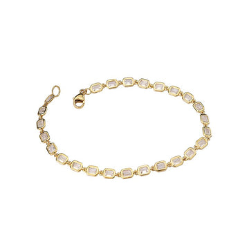 Luxora 14K Yellow Gold Lab Grown Diamond Emerald Cut Fashion Bracelet
