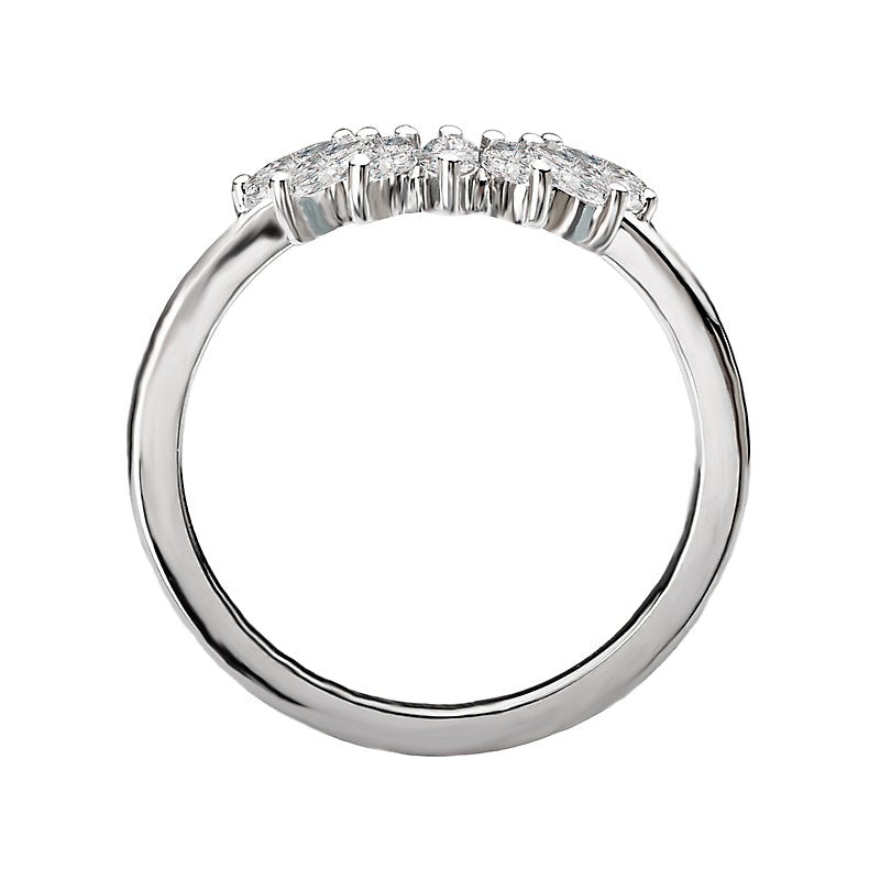 Glemera Diamond Nesting Wedding Band - 14K White Gold Marquise Diamond Ring