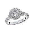 Orbelle Petite Halo Diamond Engagement Ring in 14K White Gold with 3/4ct Round Center Diamond