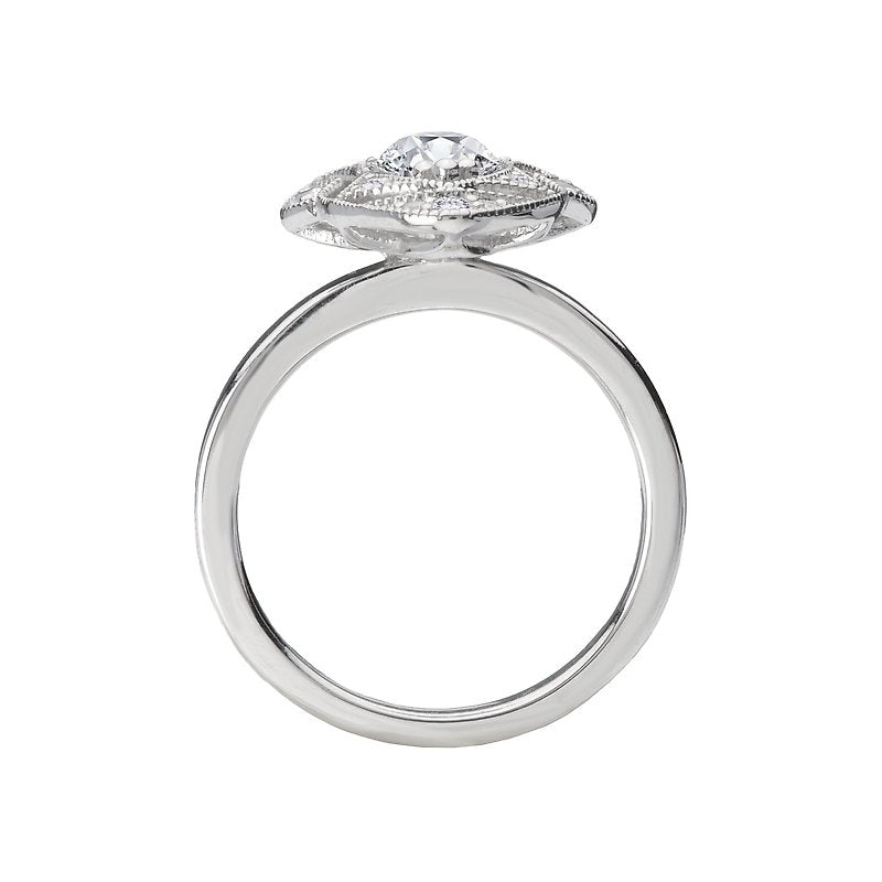 Orbelle Oval Disc Semi-Mount Engagement Ring - 14K White Gold