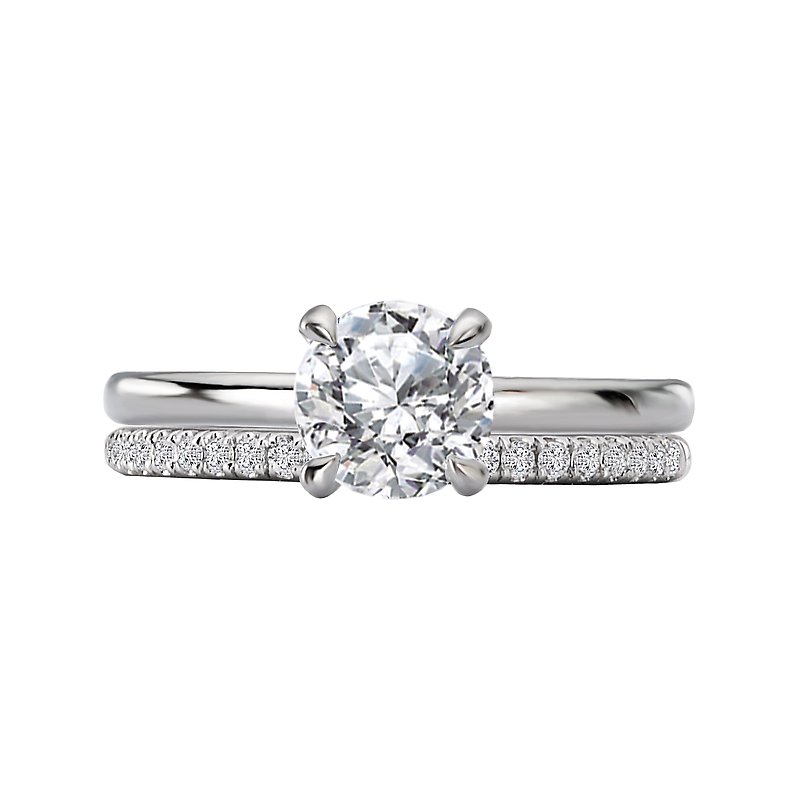 Orbelle White Gold Solitaire Semi-Mount Engagement Ring with Lab Grown Diamond