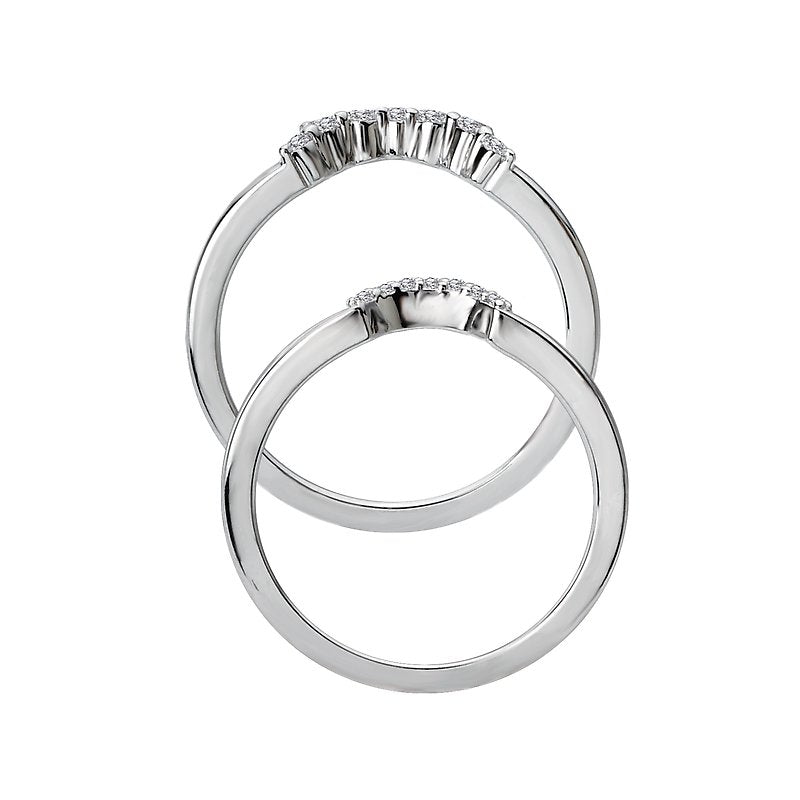 Orbelle Nesting Wedding Band with Marquise and Round Diamonds in 14K White Gold