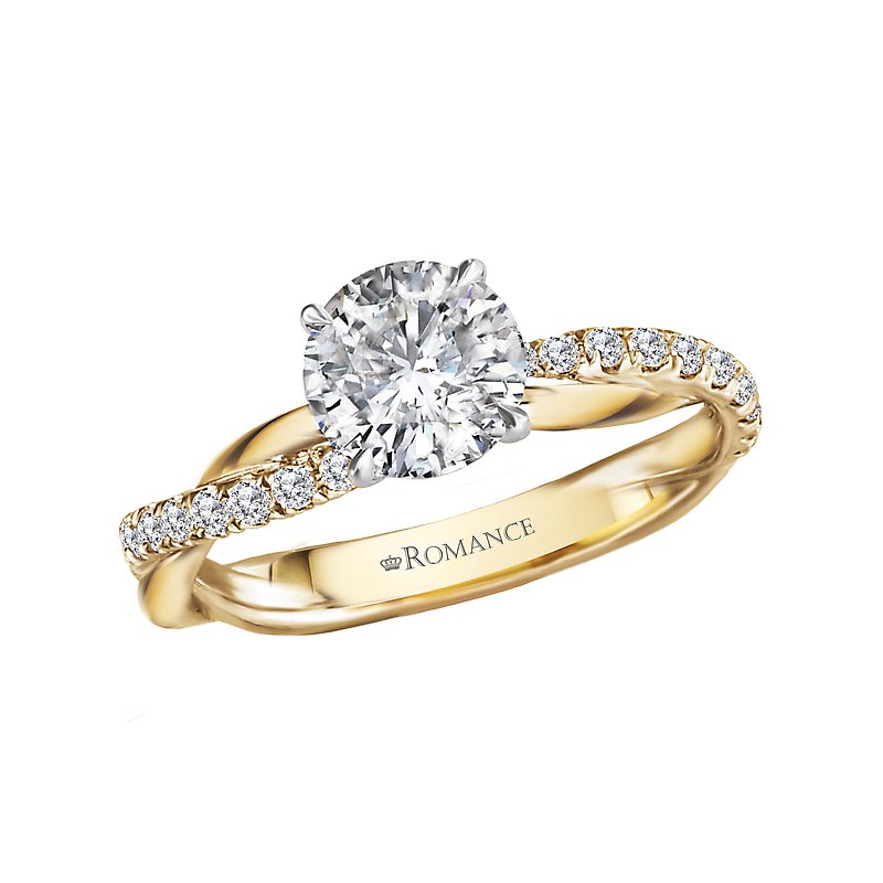 Orbelle Lab Grown Diamond Semi-Mount Engagement Ring - Bandora 14K Yellow Gold Twisted Band