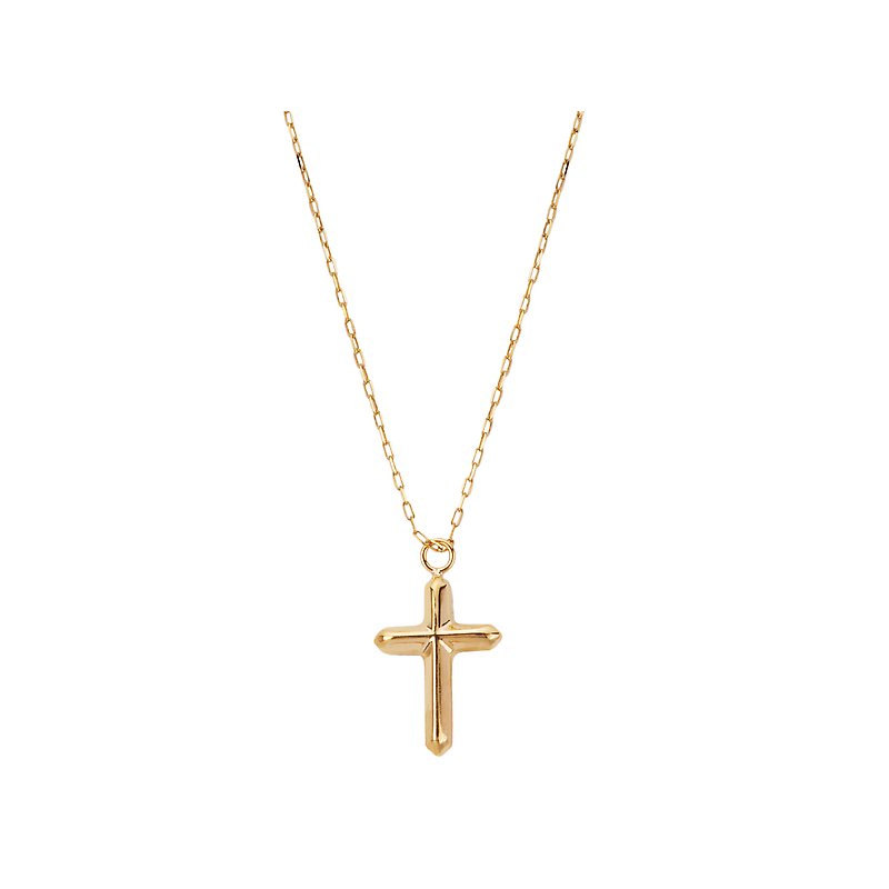 Luxora Italian 14kt Gold Mini Cross Necklace - Adjustable Lariat Style