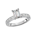 Bandora 14K White Gold Baguette Diamond Semi-Mount Engagement Ring