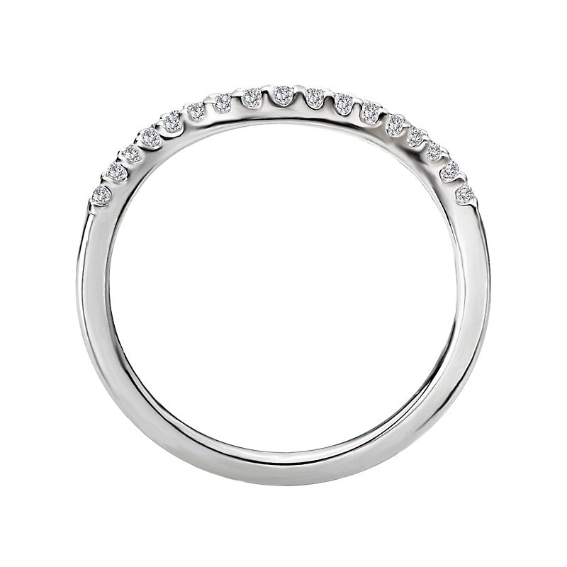Orbelle Diamond Nesting Wedding Band - 14K White Gold Curved Ring with Round White Diamonds