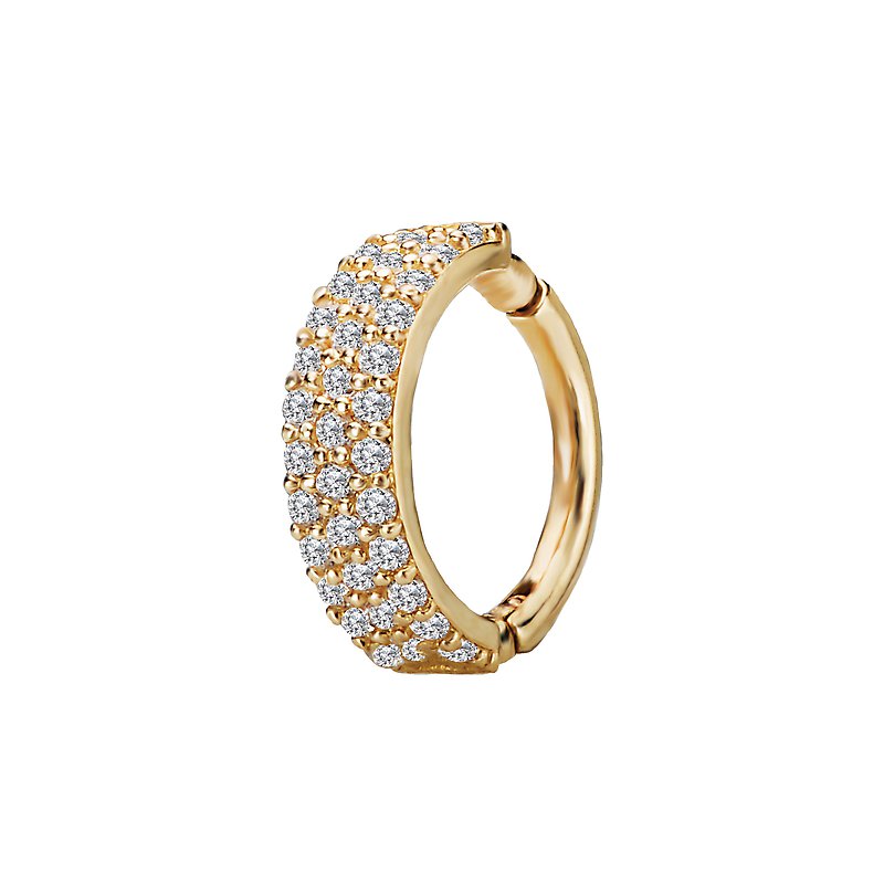Luxora 10K Yellow Gold Cartilage Hoop Earring with Cubic Zirconia Stones