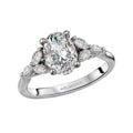 Orbelle Diamond Semi-Mount Engagement Ring | 14K White Gold Oval Cut