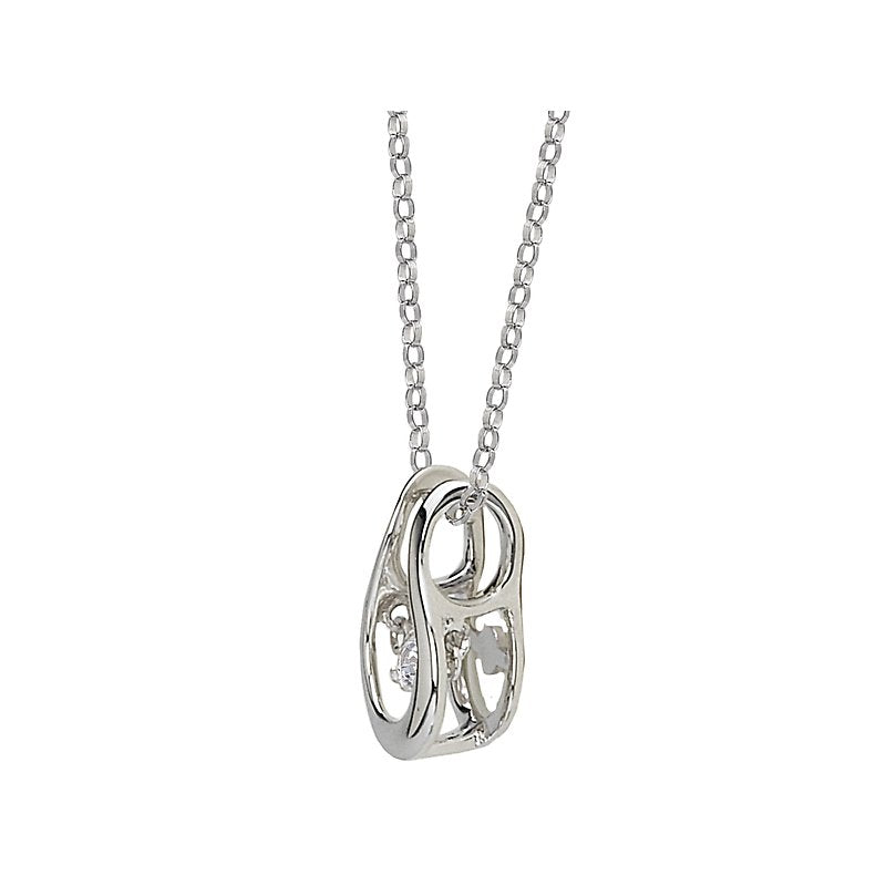 Luxora Ladies 14K White Gold U-Shaped Diamond Pendant