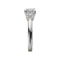 Orbelle 3 Stone Semi-Mount Lab Grown Diamond Ring | Cushion Shape | 14K White Gold