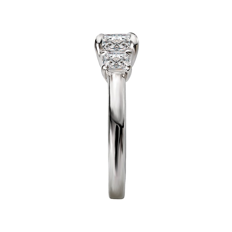 Orbelle 3 Stone Semi-Mount Lab Grown Diamond Ring | Cushion Shape | 14K White Gold
