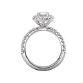 Orbelle Oval Lab Grown Diamond Halo Semi-Mount Ring in 14K White Gold