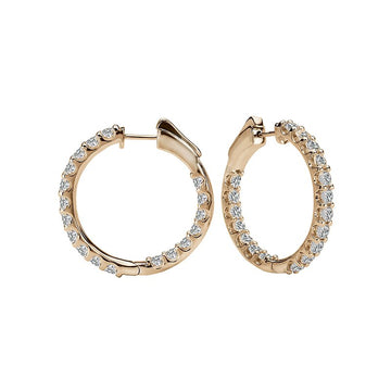 Luxora 14K Yellow Gold Diamond Hoop Earrings - Classic Style (4.00ctw)