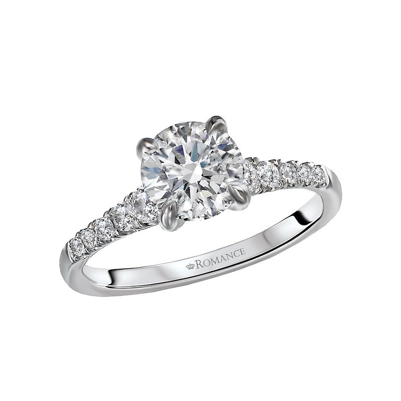 Orbelle Bandora Diamond Ring | 14K White Gold | Lab Grown Diamond | Round Stone | Engagement Semi-Mount