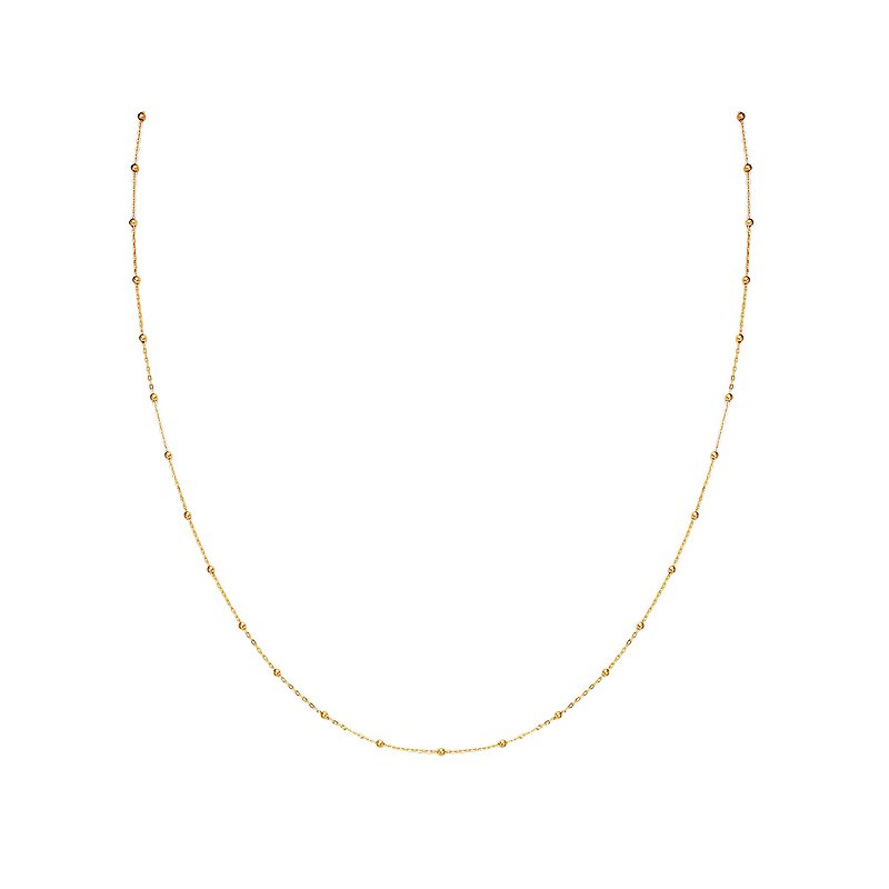 Luxora Italian 14kt Yellow Gold Satellite Bead Necklace - Adjustable Lariat Style