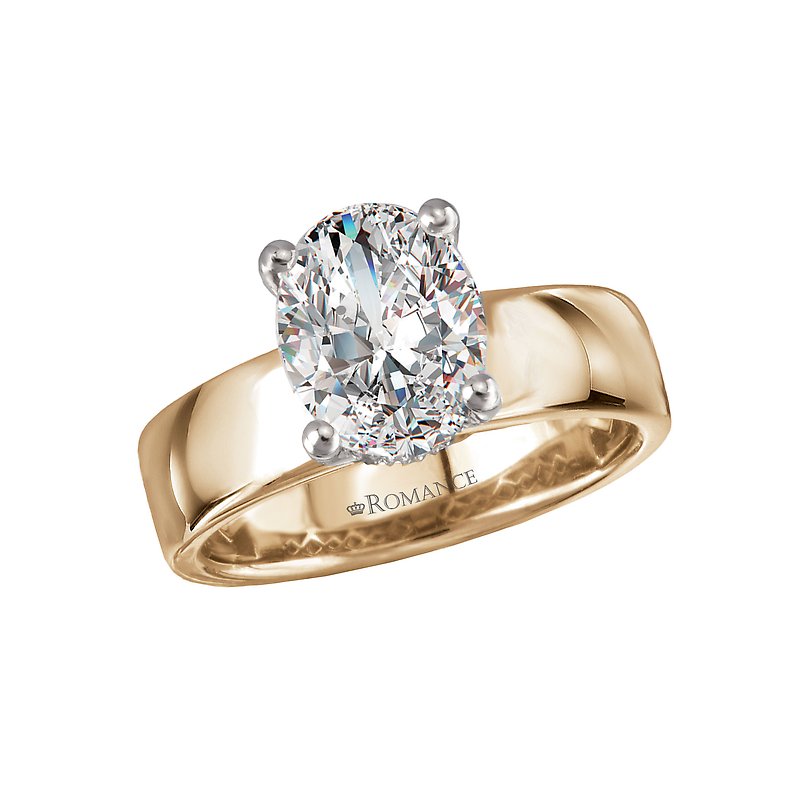 Orbelle 14K Yellow Gold Hidden Halo Oval Diamond Engagement Ring