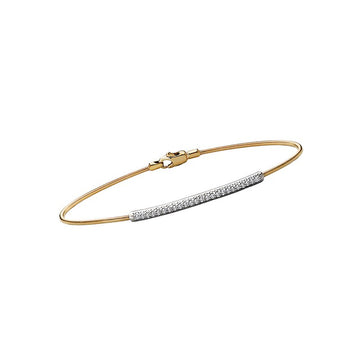 Luxora 14kt Diamond Bar Bangle - Elegant Yellow Gold Bracelet with White Diamond Bar