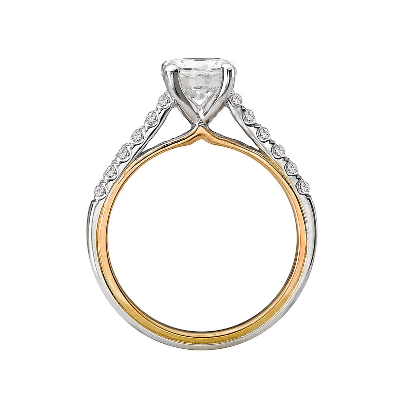 Bandora Two Tone Gold Diamond Engagement Ring Semi-Mount
