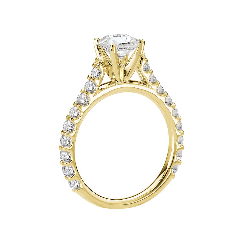 Orbelle Peg Head Semi-Mount Diamond Ring in 18K Yellow Gold