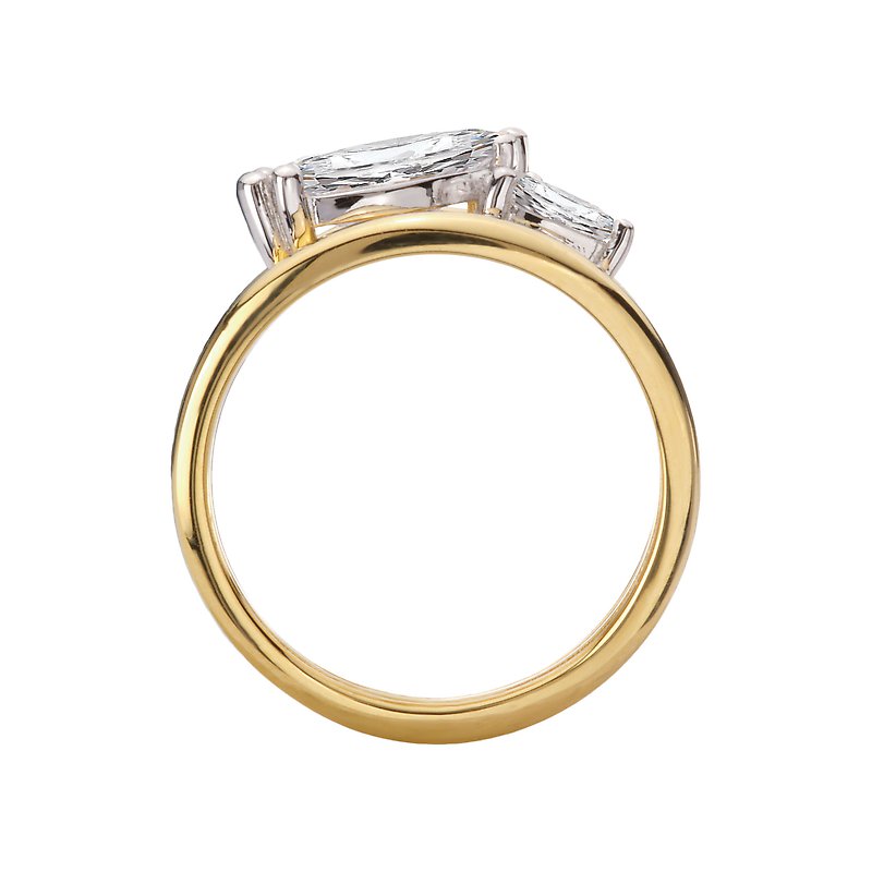 Orbelle 14K Yellow Gold Double Split Shank Diamond Engagement Ring