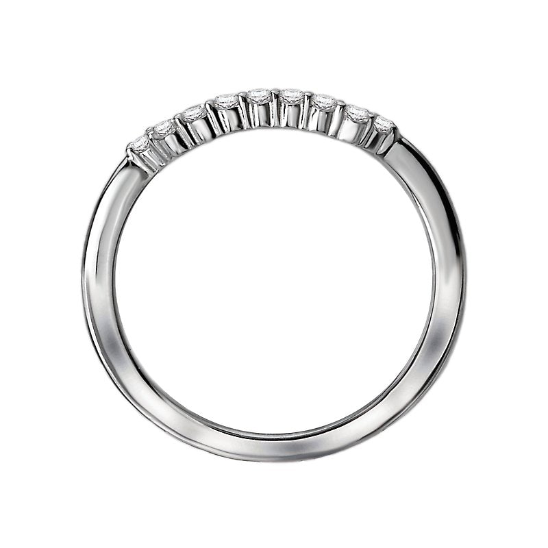 Orbelle 14K White Gold Curved Diamond Wedding Band - Nesting Style