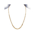 Luxora 14K Yellow Gold Italian Link Chain Necklace - Lightweight Hammered Design